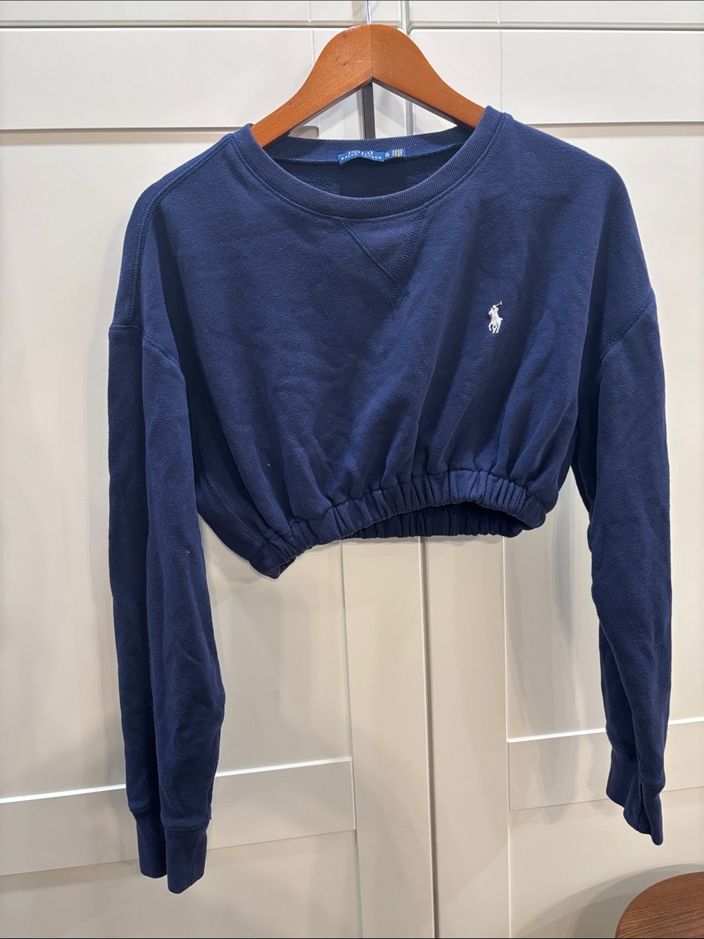 Polo by Ralph Lauren Navy Cropped Crew Sweatshirt